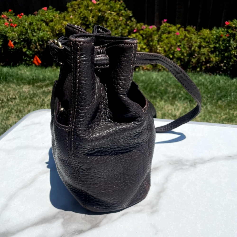 Vintage Coach Sonoma Drawstring Pebbeled Leather Bag in Black. #4923 - Picture 6 of 11